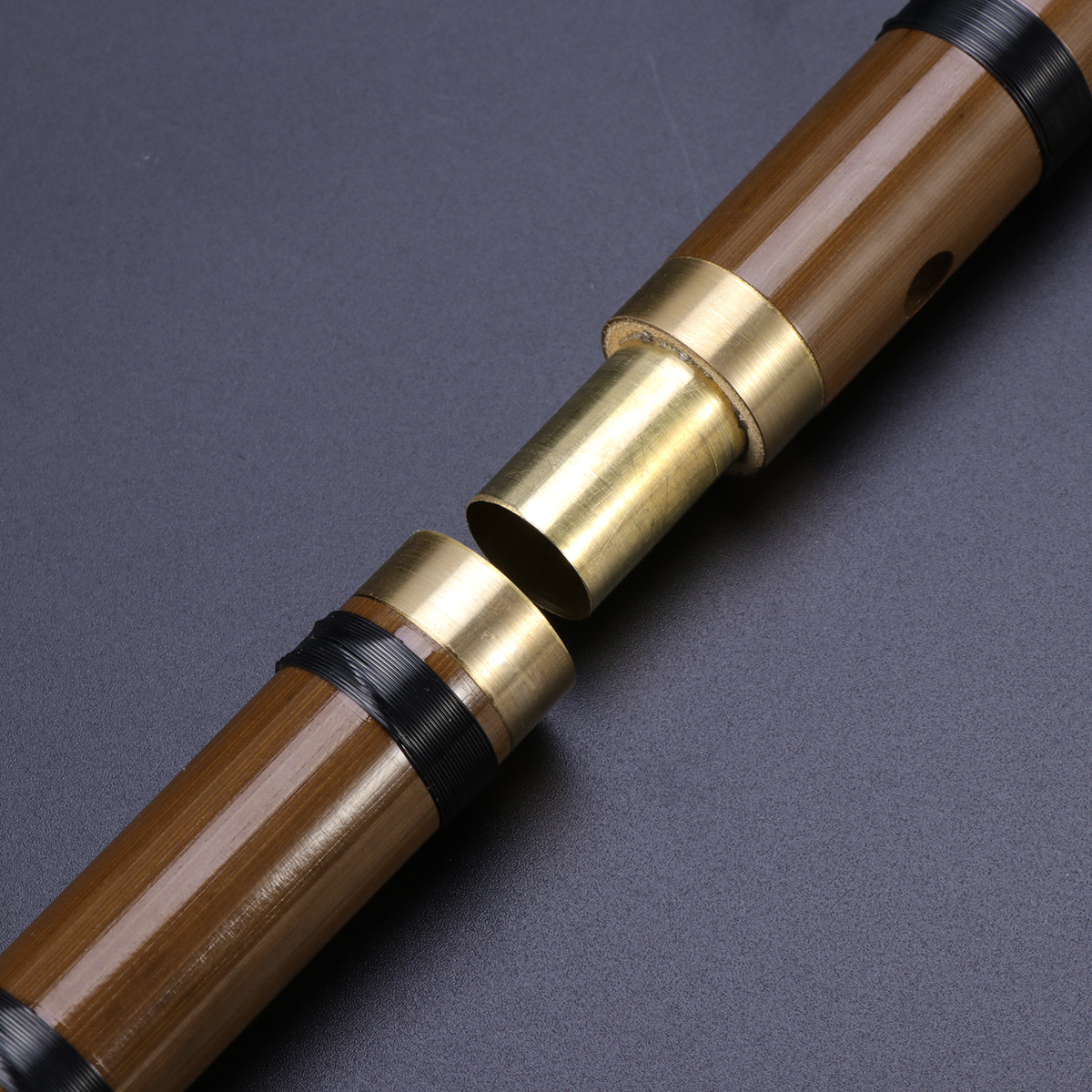 Musical Instrument Fife - Bamboo Flute Hand Carved Yellow Brass