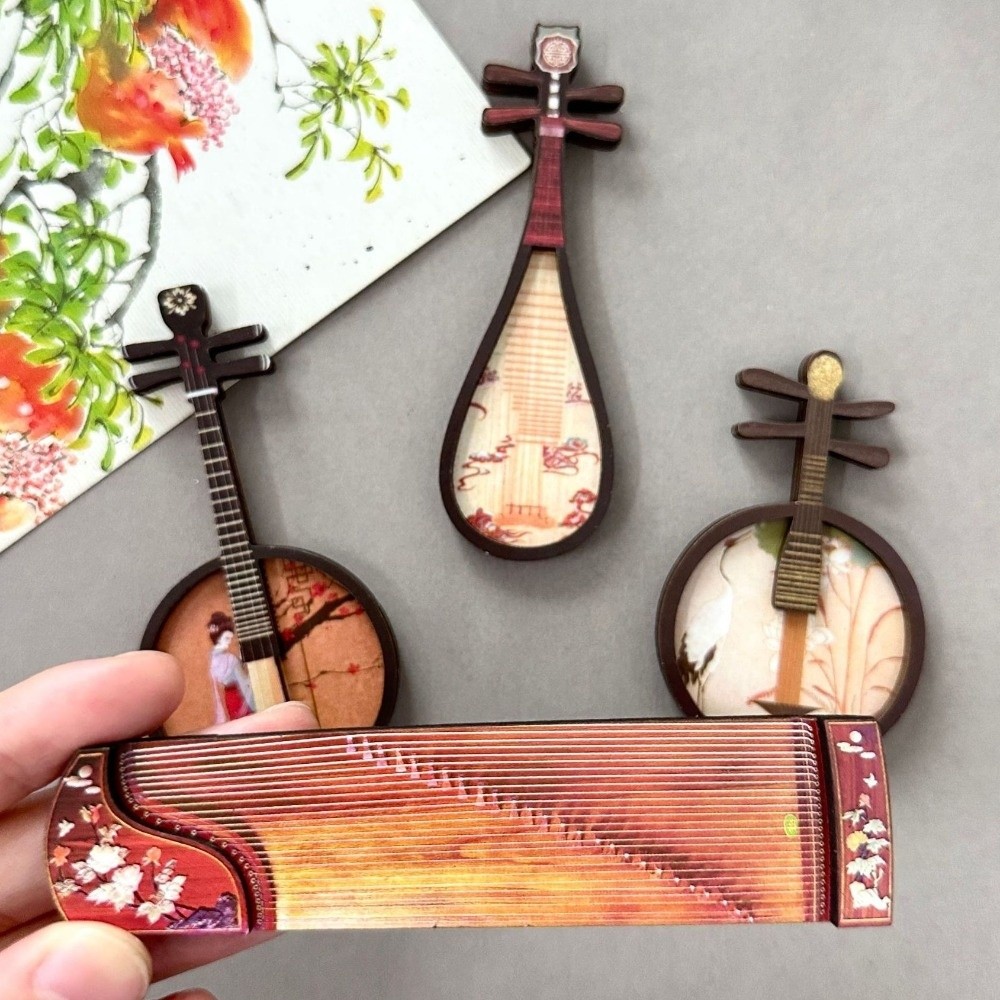 Musical Instrument Ancient - 4PCS/SET Chinese Style Musical Instruments Fridge