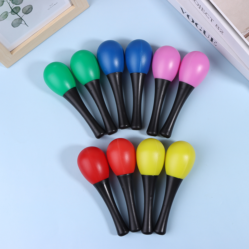 Musical Instrument Rattle - 2Pcs Plastic Maracas Sand Hammer Rattle