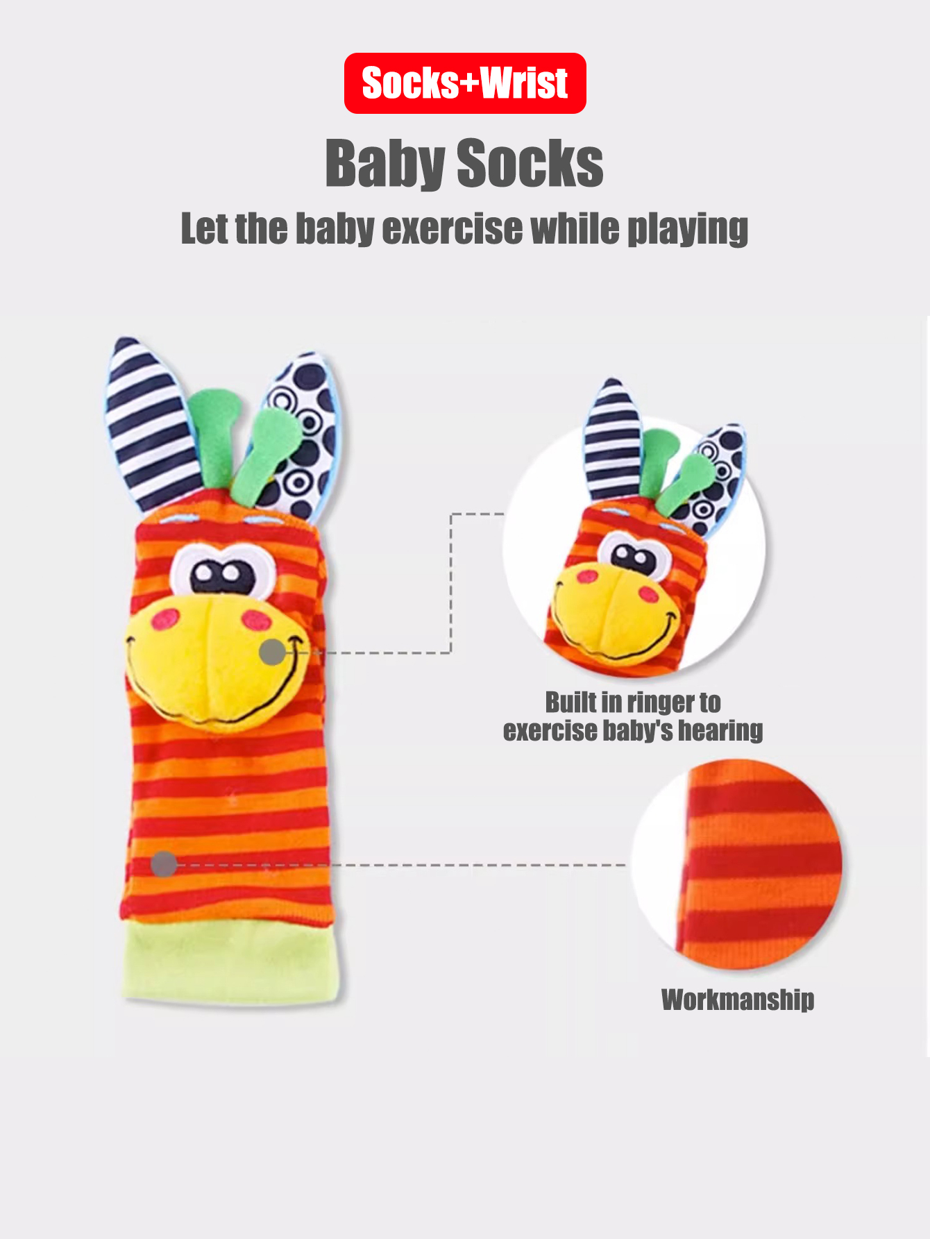 4pcs/Set Baby Infant Wrist Rat - Musical Instrument Rattle 评论和价格