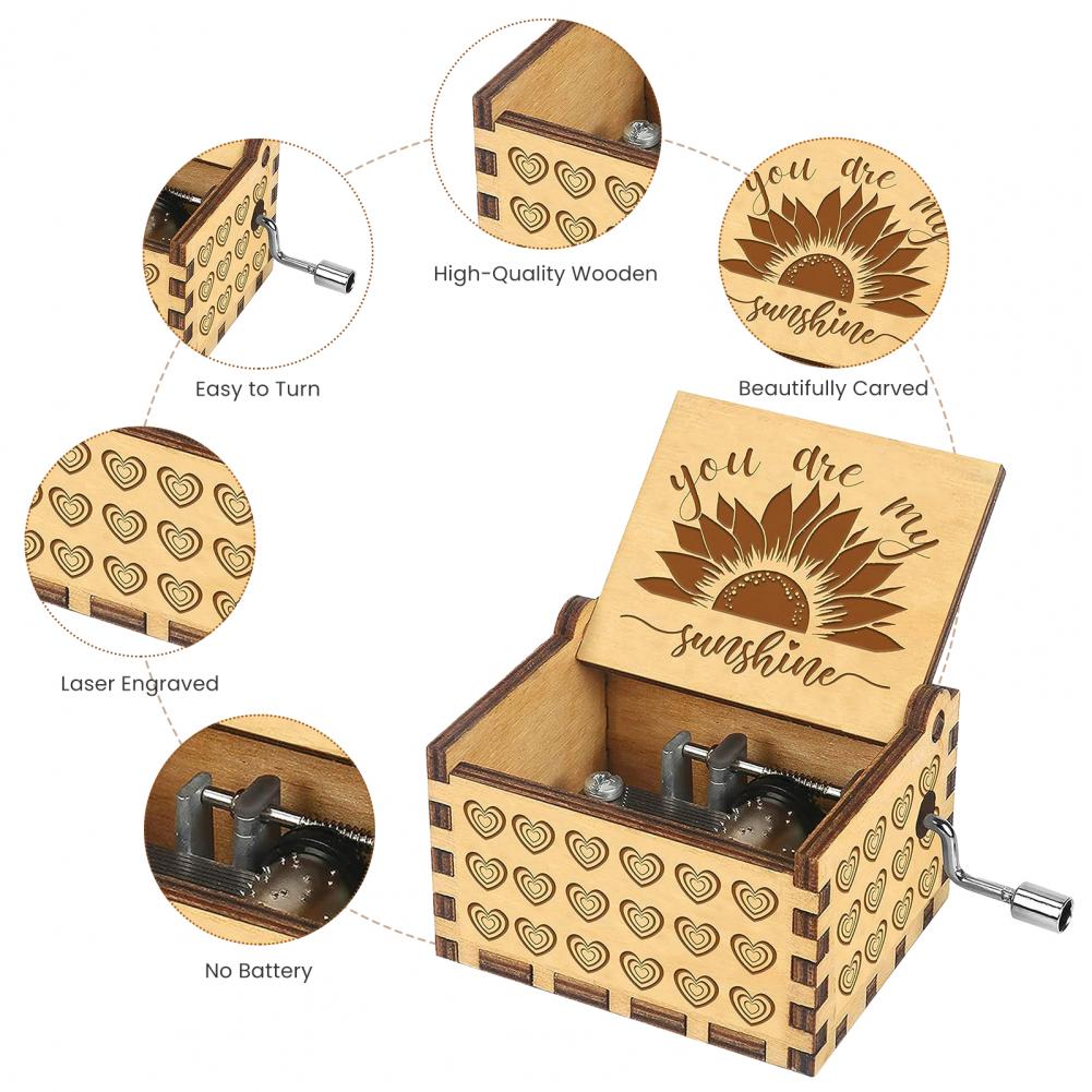 6.4* 5.2cm Mini Music Box Rota - Musical Instrument Cajon 评论和价格