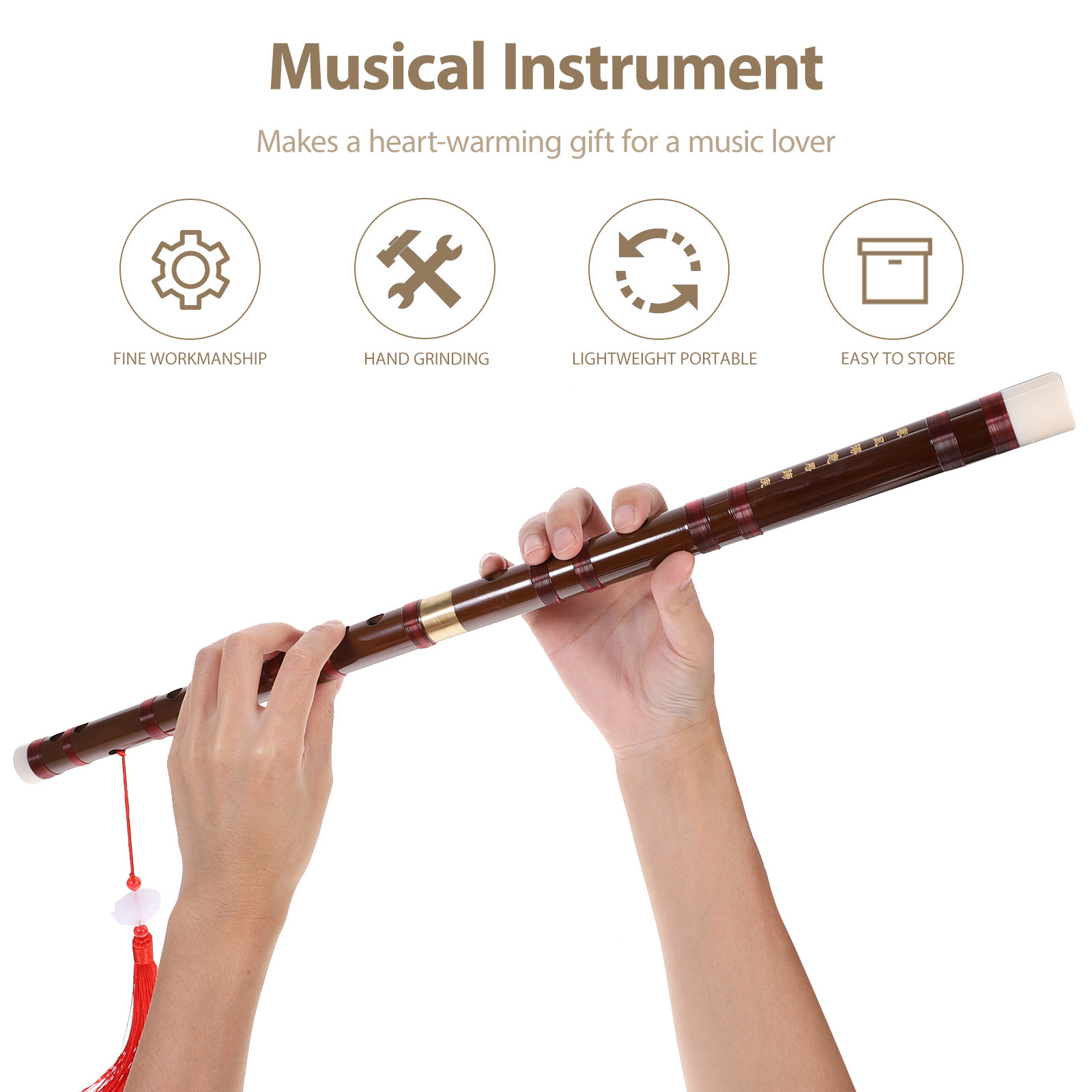 Professional Grade Bamboo Flut - Musical Instrument Fife 评论和价格