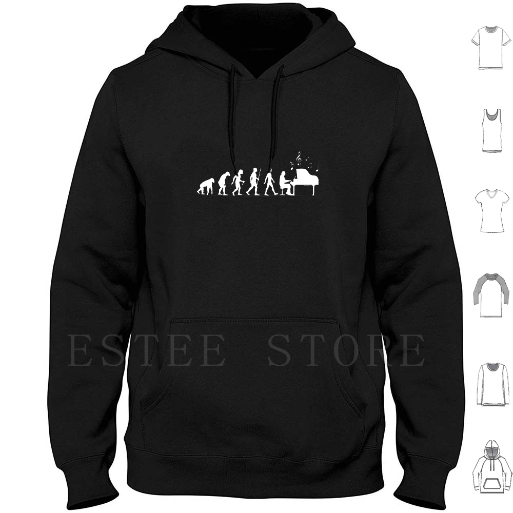 Piano Evolution Hoodie Long Sl - The History Of Musical Instrument 评论和价格