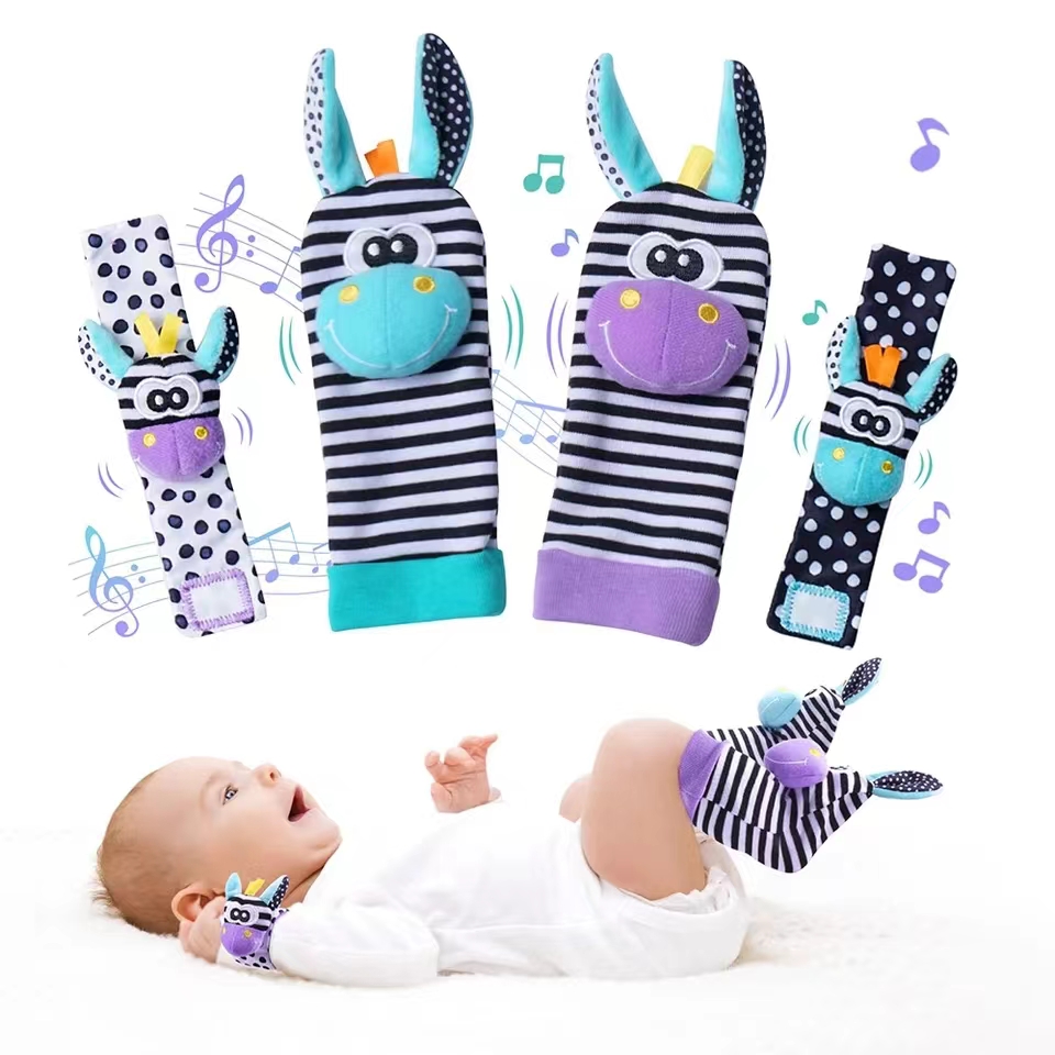Baby Infant Wrist Rattle Socks - Musical Instrument Rattle 评论和价格