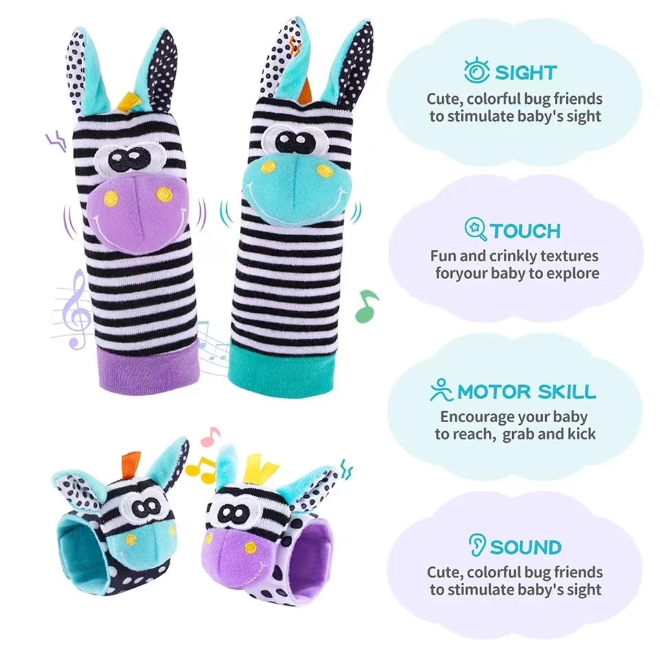 Baby Infant Wrist Rattle Socks - Musical Instrument Rattle 评论和价格