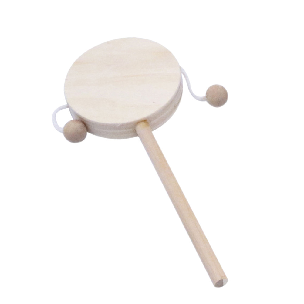 1Set DIY Rattle Drum Wooden Un - Musical Instrument Rattle 评论和价格