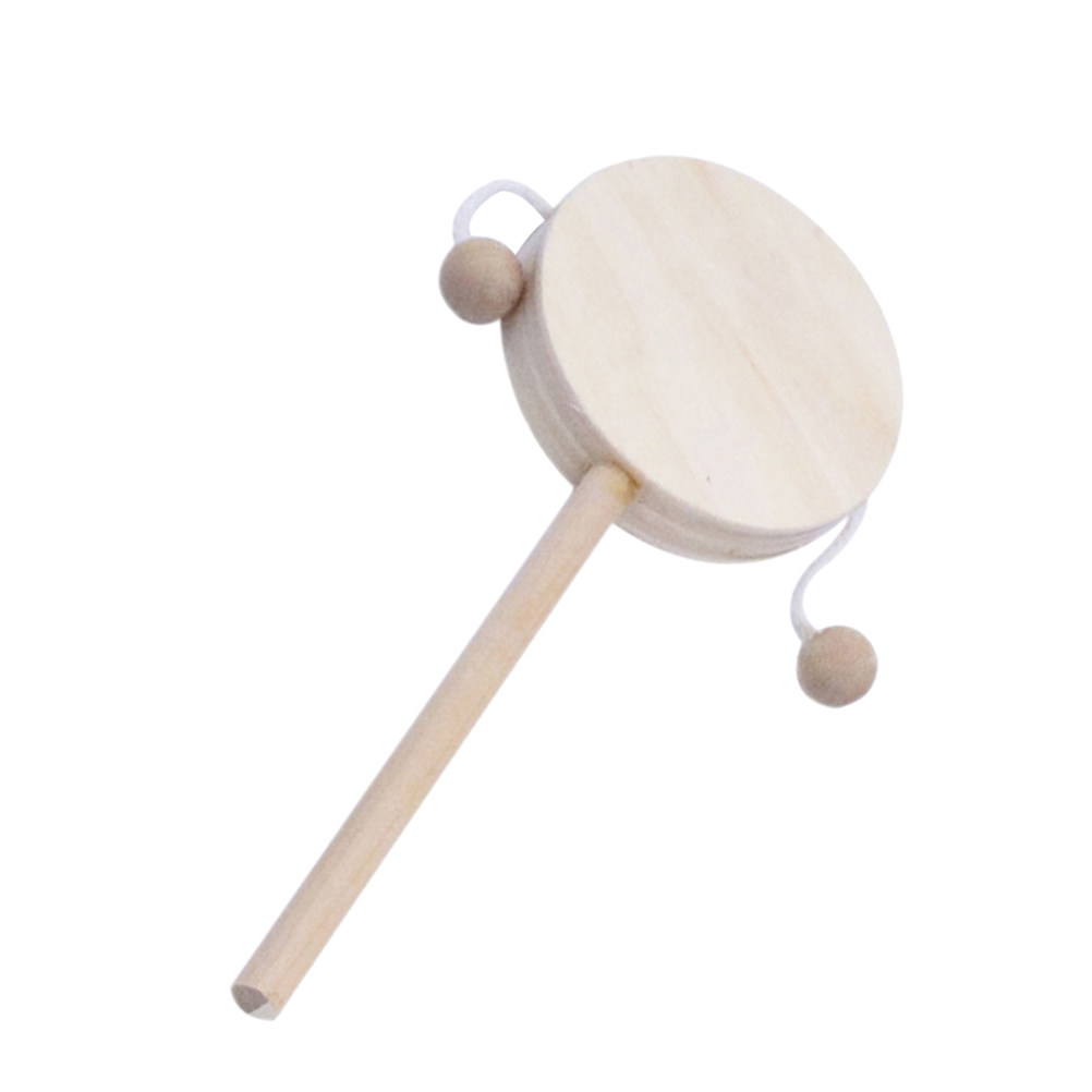 1Set DIY Rattle Drum Wooden Un - Musical Instrument Rattle 评论和价格