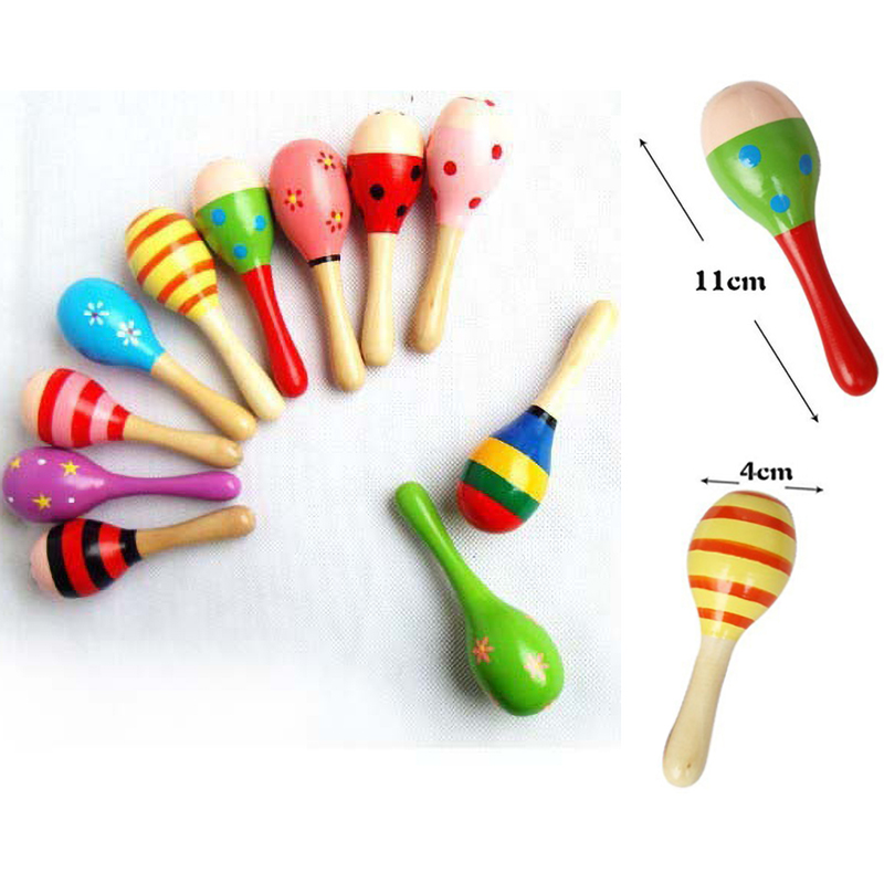 2pcs Colorful Wooden Small Rat - Musical Instrument Rattle 评论和价格