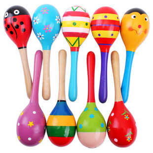 2pcs Colorful Wooden Small Rat - Musical Instrument Rattle 评论和价格